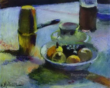 Naturaleza muerta Painting - Fruta y cafetera 1899 fauvismo abstracto Henri Matisse decoración moderna naturaleza muerta